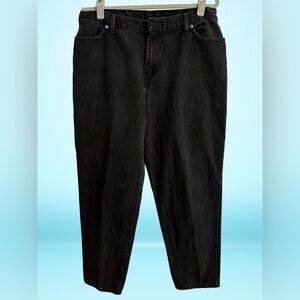 90s Y2K Faded Glory Women’s High WaistTaper Leg Jeans Faded Black Grunge size 14